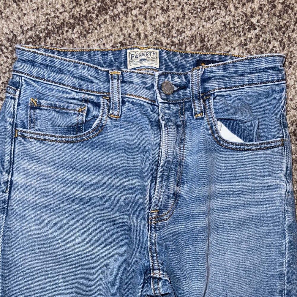 FAHERTY BLUE JEANS ORGANIC COTTON PANTS SIZE 27 STRAIGHT LEG - Picture 5 of 11